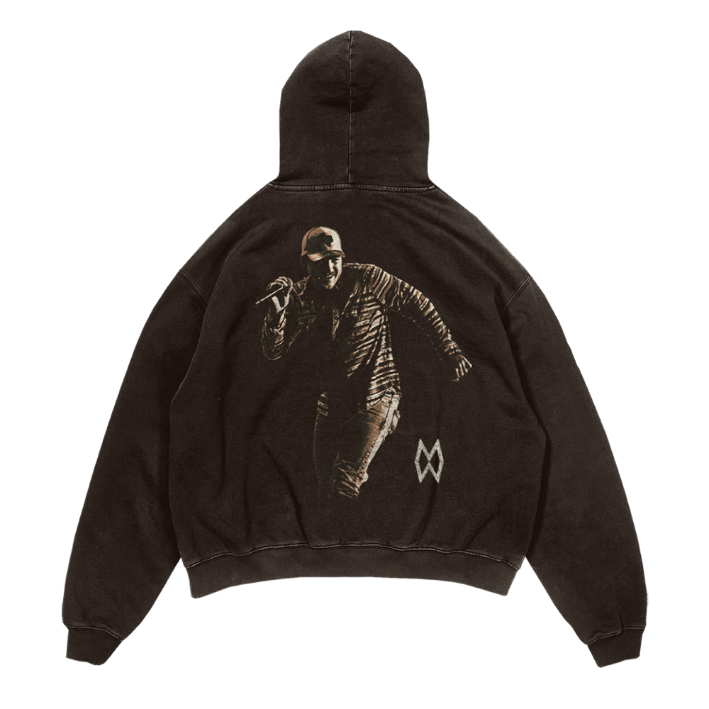 Live Photo Brown Hoodie Back